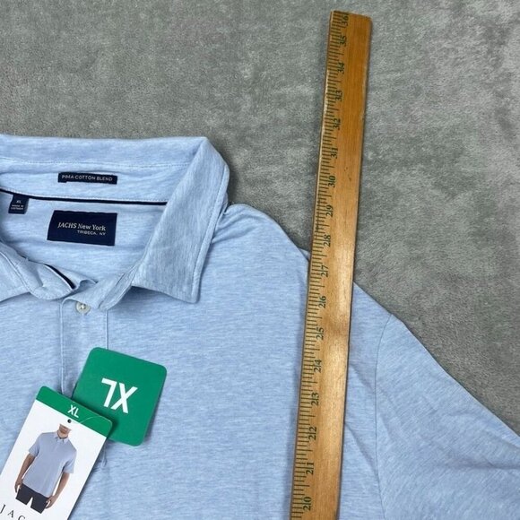 Jachs New York Mens Pima Cotton Blend Polo Shirt XL Light Blue 6753 - Picture 6 of 9